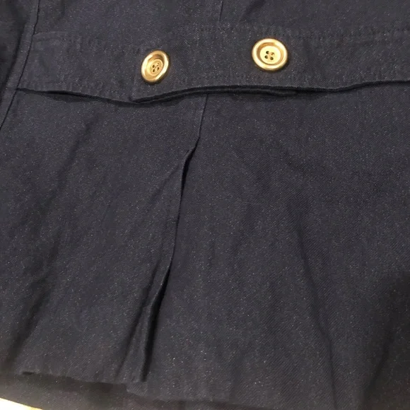 J. Crew Navy Heavyweight Cotton Peacoat Gold Buttons Gingham Lined - Picture 6 of 6